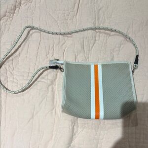 HAUTE SHORE Beige and Orange Crossbody Bag